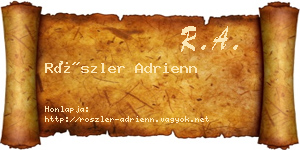 Röszler Adrienn névjegykártya